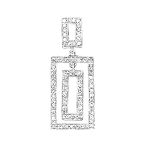 18K White Gold Diamond Pendant