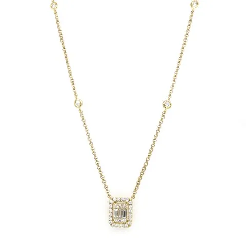 18K Yellow Gold Diamond Necklace