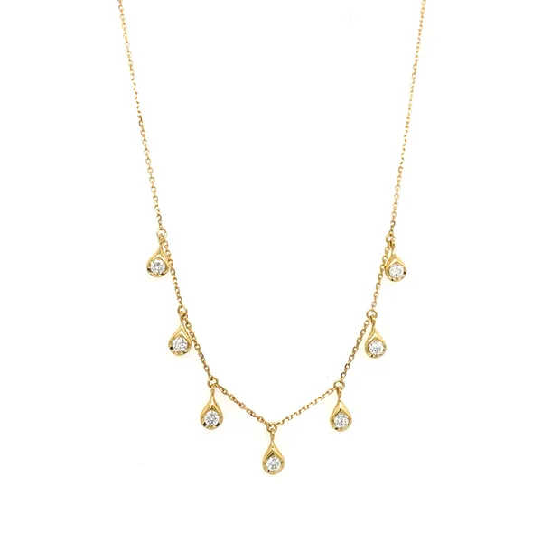 18K Yellow Gold Diamond Necklace
