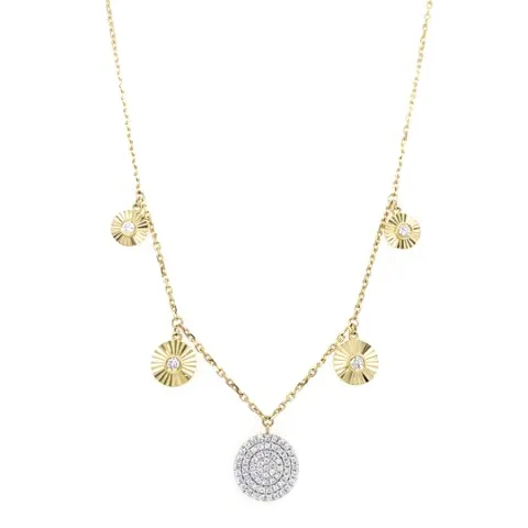 18K Yellow Gold Diamond Necklace