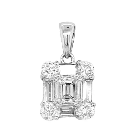 18K White Gold Diamond Pendant