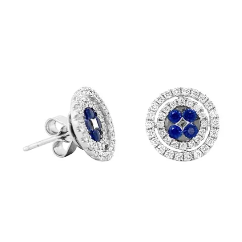 18K White Gold Sapphire Earrings