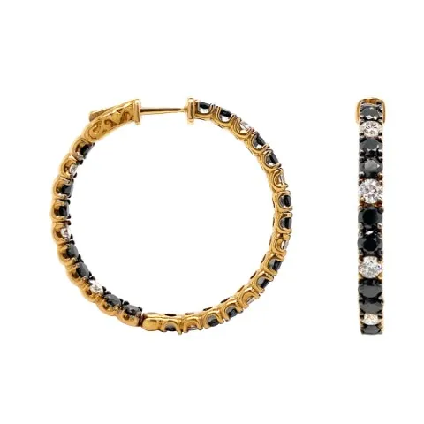 18K Rose Gold Black Diamond Earrings