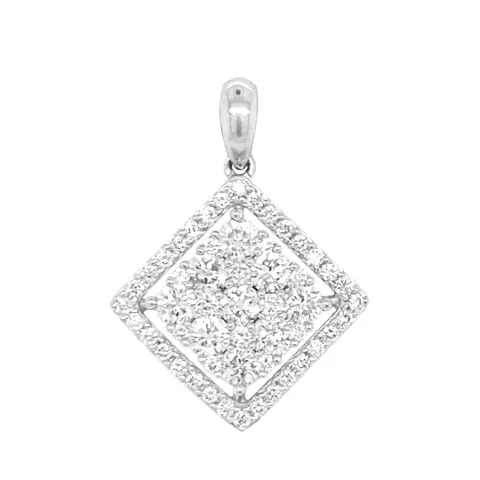 18K White Gold Diamond Pendant