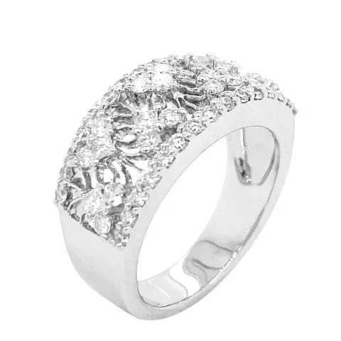 18K White Gold Diamond Band