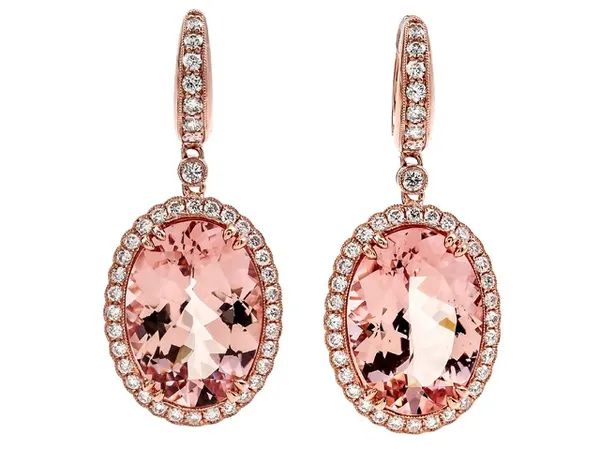 18K Rose Gold Morganite Earrings