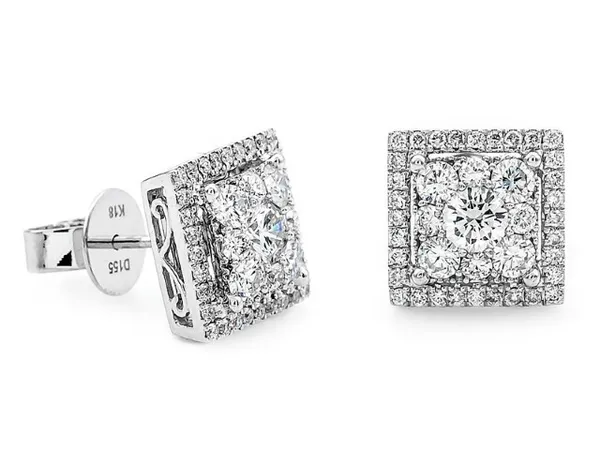 18K White Gold Diamond Earrings