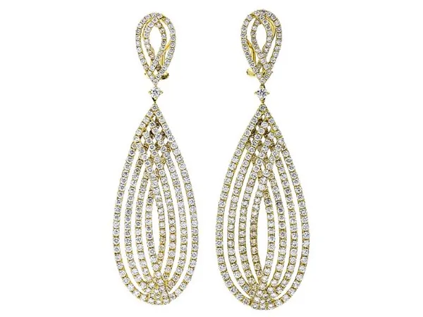 18K Yellow Gold Diamond Earrings