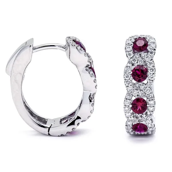 18K White Gold Ruby Earrings