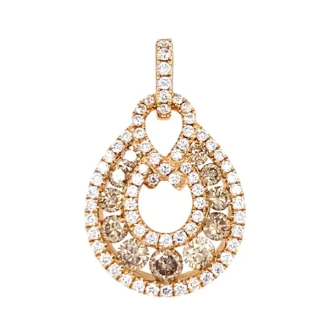 18K Rose Gold Diamond Pendant