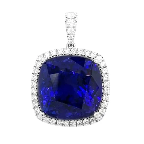 18K White Gold Tanzanite Pendant
