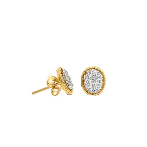 18K Yellow Gold Diamond Earrings