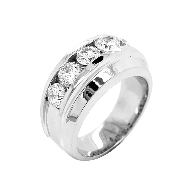 18K White Gold Diamond Men’s Band