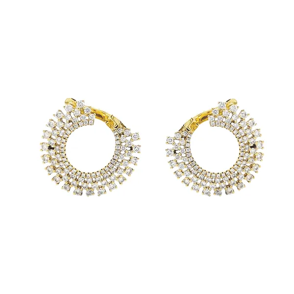 18K Yellow Gold Diamond Earrings