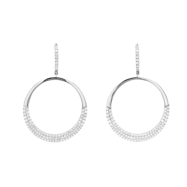 18K White Gold Diamond Earrings