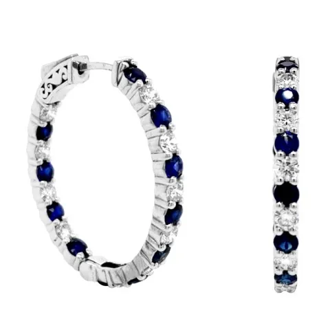 18K White Gold Sapphire Earrings