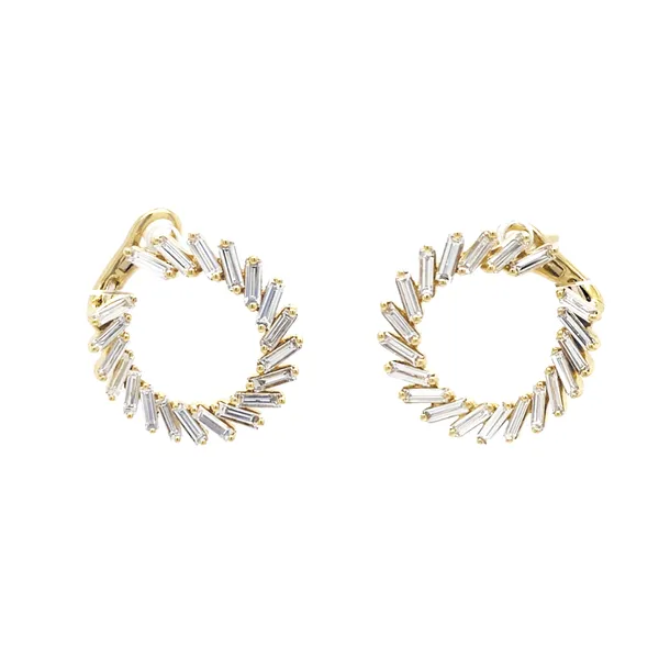 18K Yellow Gold Diamond Earrings