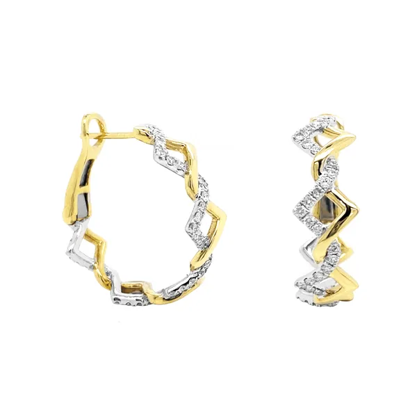 18K Two-Tone Diamond Earrings