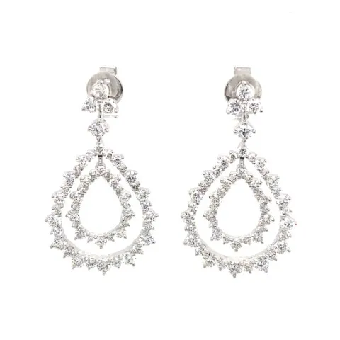 18K White Gold Diamond Earrings