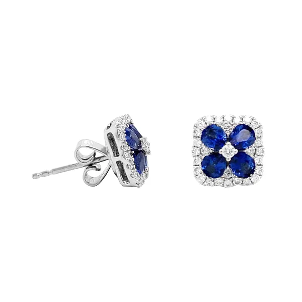 18K White Gold Sapphire Earrings