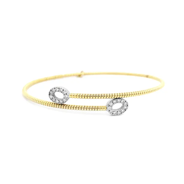 18K Two-Tone Gold Diamond Bangle
