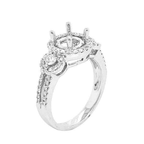 18K White Gold Semi Mount Ring