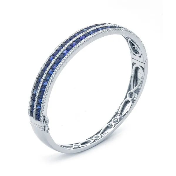 18K White Gold Sapphire Bangle