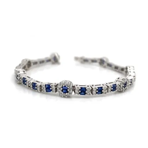 18K White Gold Sapphire Bracelet