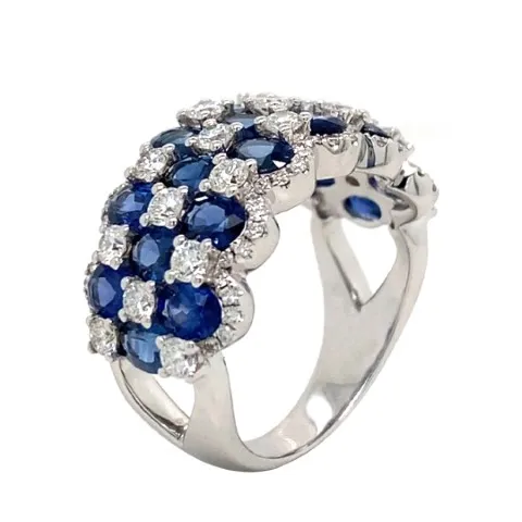 18K White Gold Sapphire Band