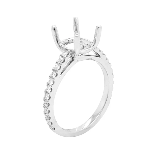 18K White Gold Semi Mount Ring
