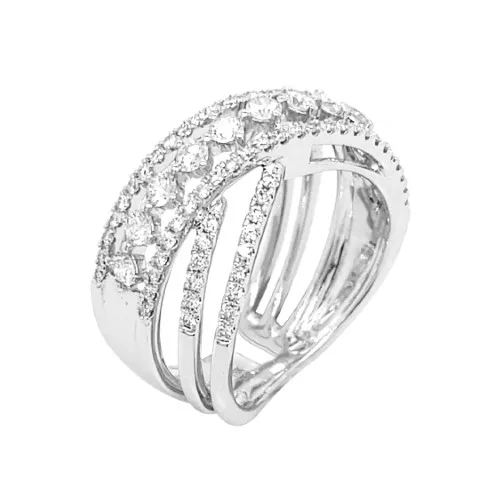 18K White Gold Diamond Band