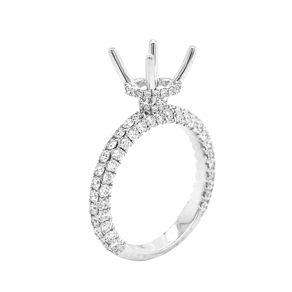 18K White Gold Semi Mount Ring