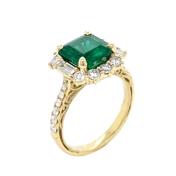 18K Yellow Gold Emerald Band