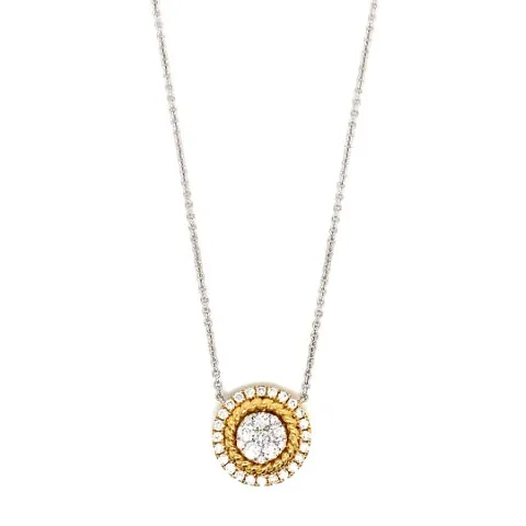 18K Two-Tone Gold Diamond Necklace