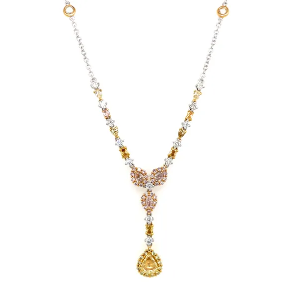 18K Tri-Color Diamond Necklace