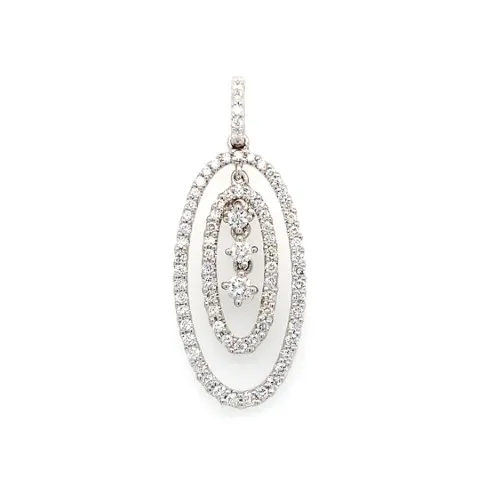 18K White Gold Diamond Pendant