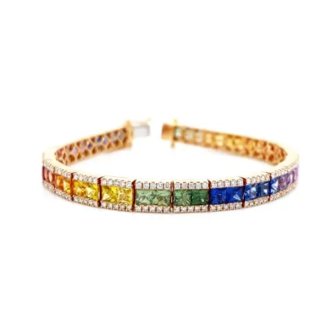 18K Rose Gold Fancy Sapphire Bracelet