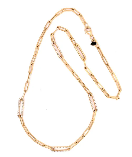 18K Yellow Gold Diamond Necklace