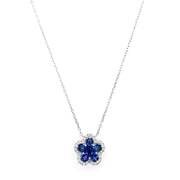 18K White Gold Sapphire Necklace