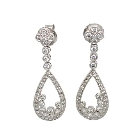 18K White Gold Diamond Earrings