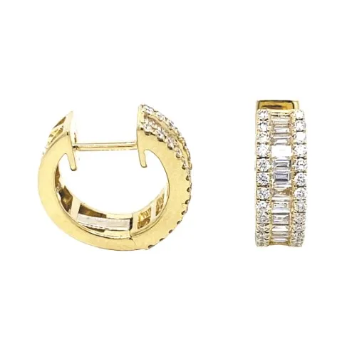 18K Yellow Gold Huggie Earrings