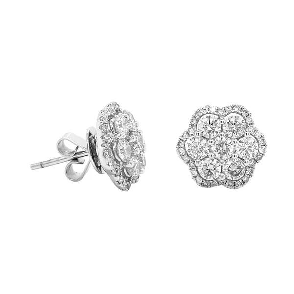 18K White Gold Diamond Earrings