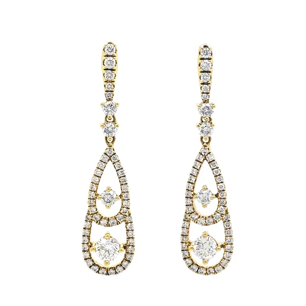 18K Yellow Gold Diamond Earrings