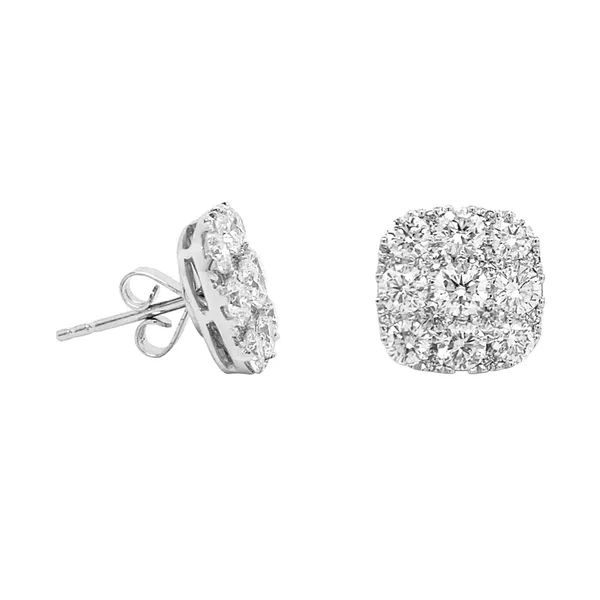 18K White Gold Diamond Earrings