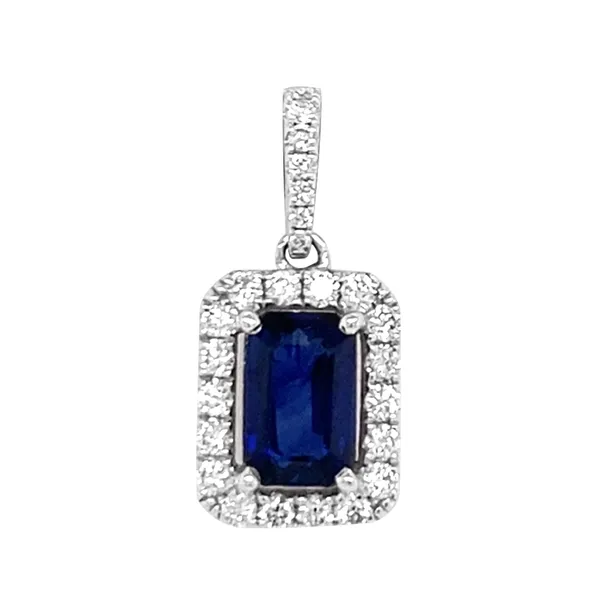 18K White Gold Sapphire Pendant