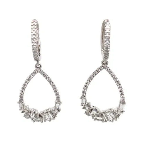 18K White Gold Diamond Earrings