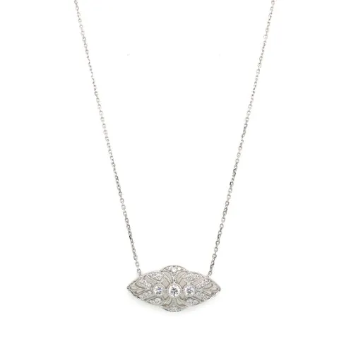 18K White Gold Diamond Necklace