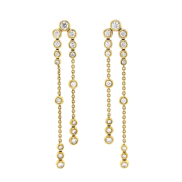 18K Yellow Gold Diamond Earrings