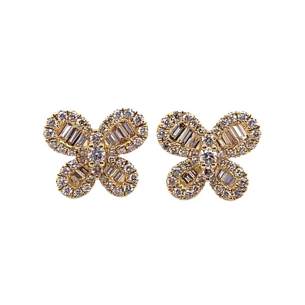18K Yellow Gold Diamond Earrings