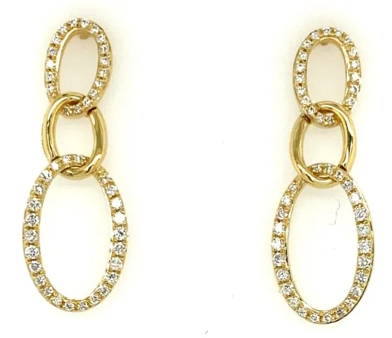18K Yellow Gold Diamond Earrings